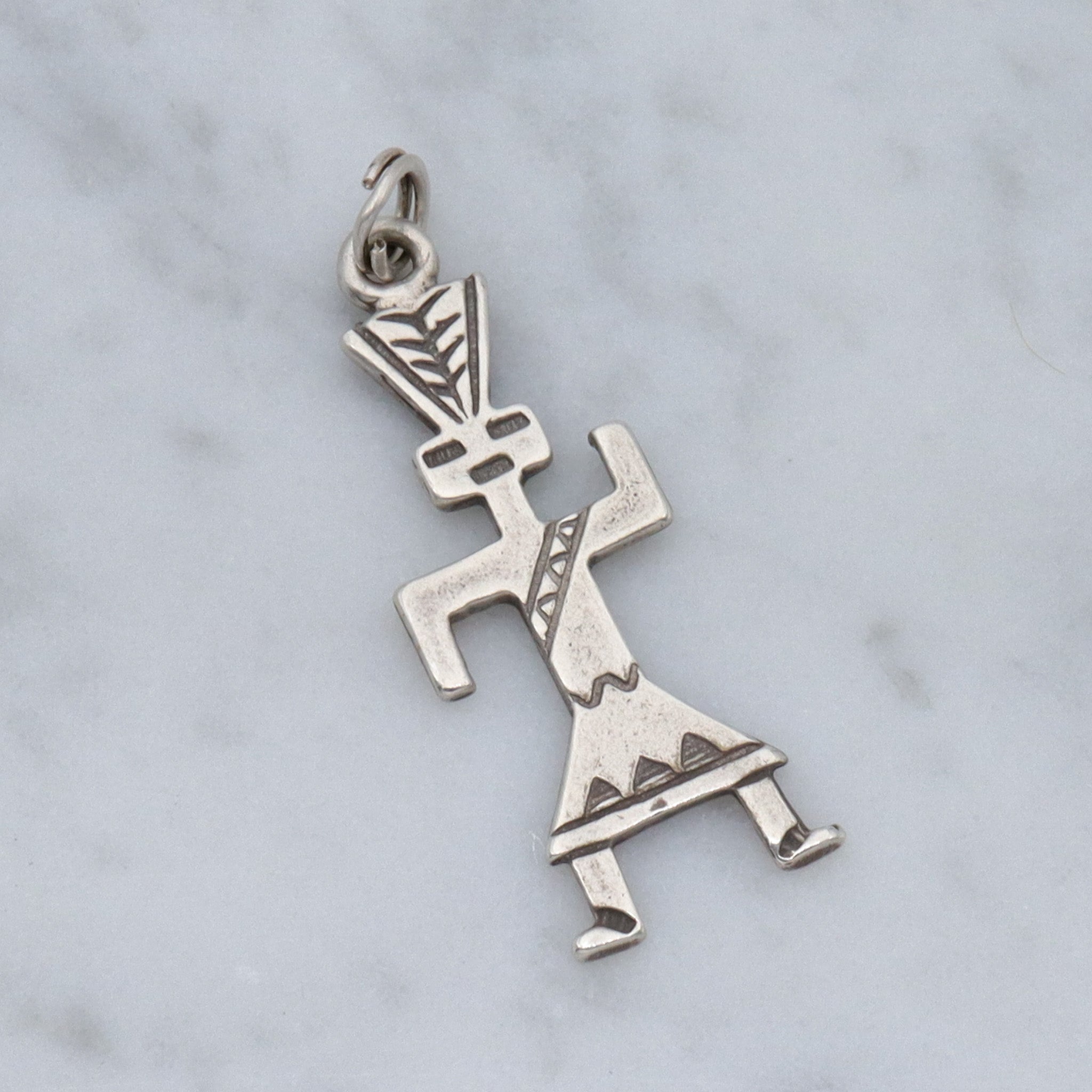 Vintage Native American sterling Kachina doll dancer pendant